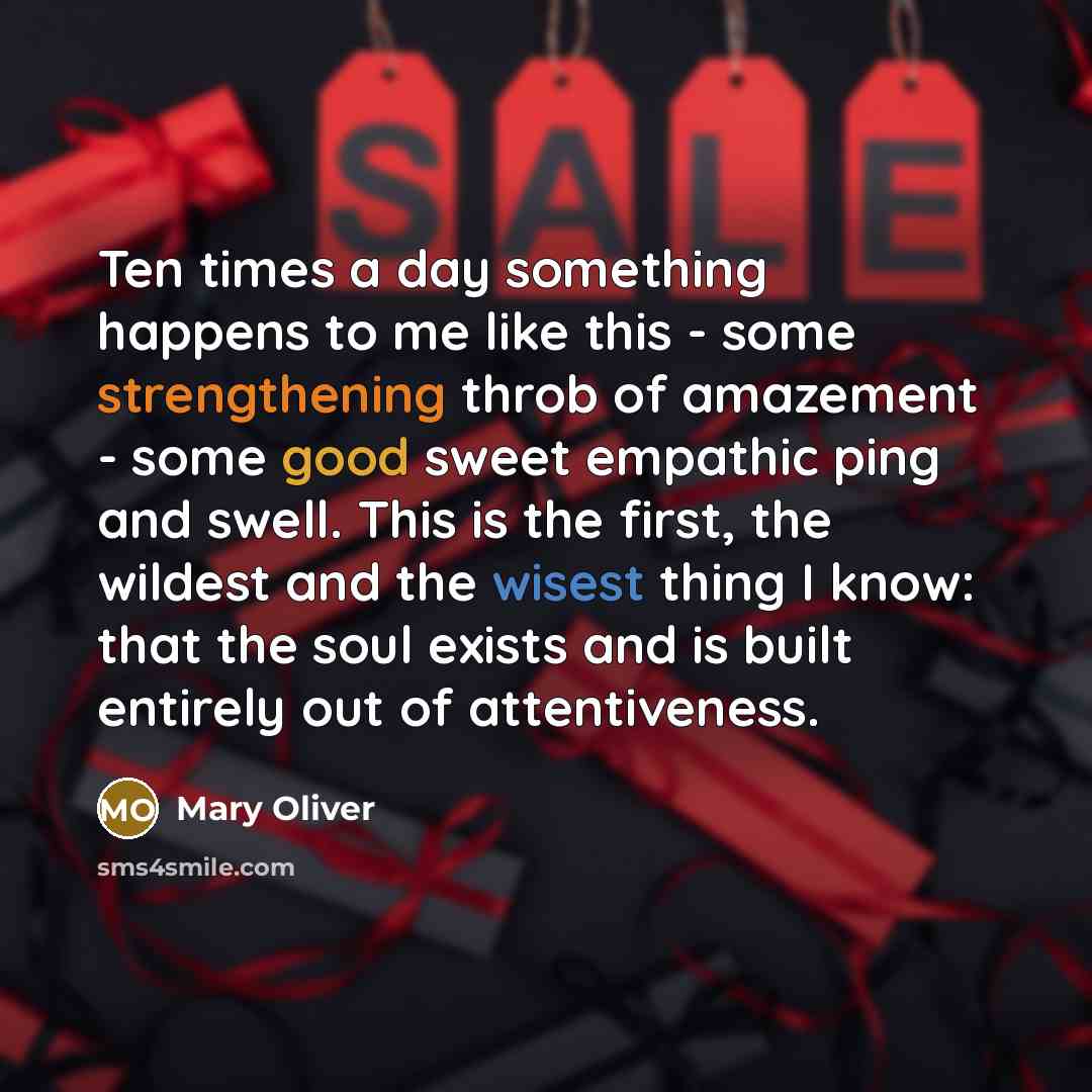 “Ten times a day something happens to me like this…” quote by Mary Oliver
