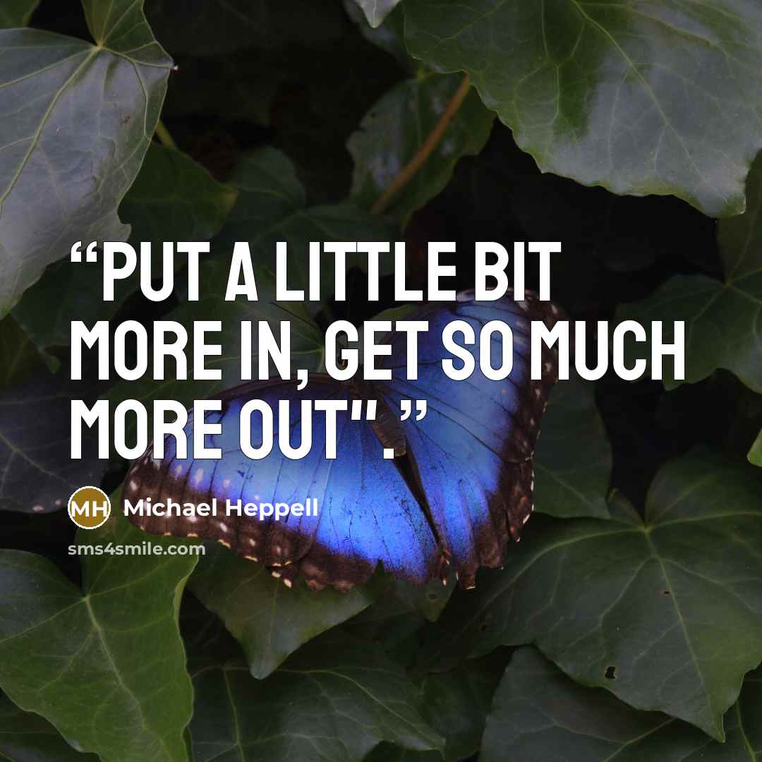 “Put a little bit more in, get so much more out".” quote by Michael Heppell