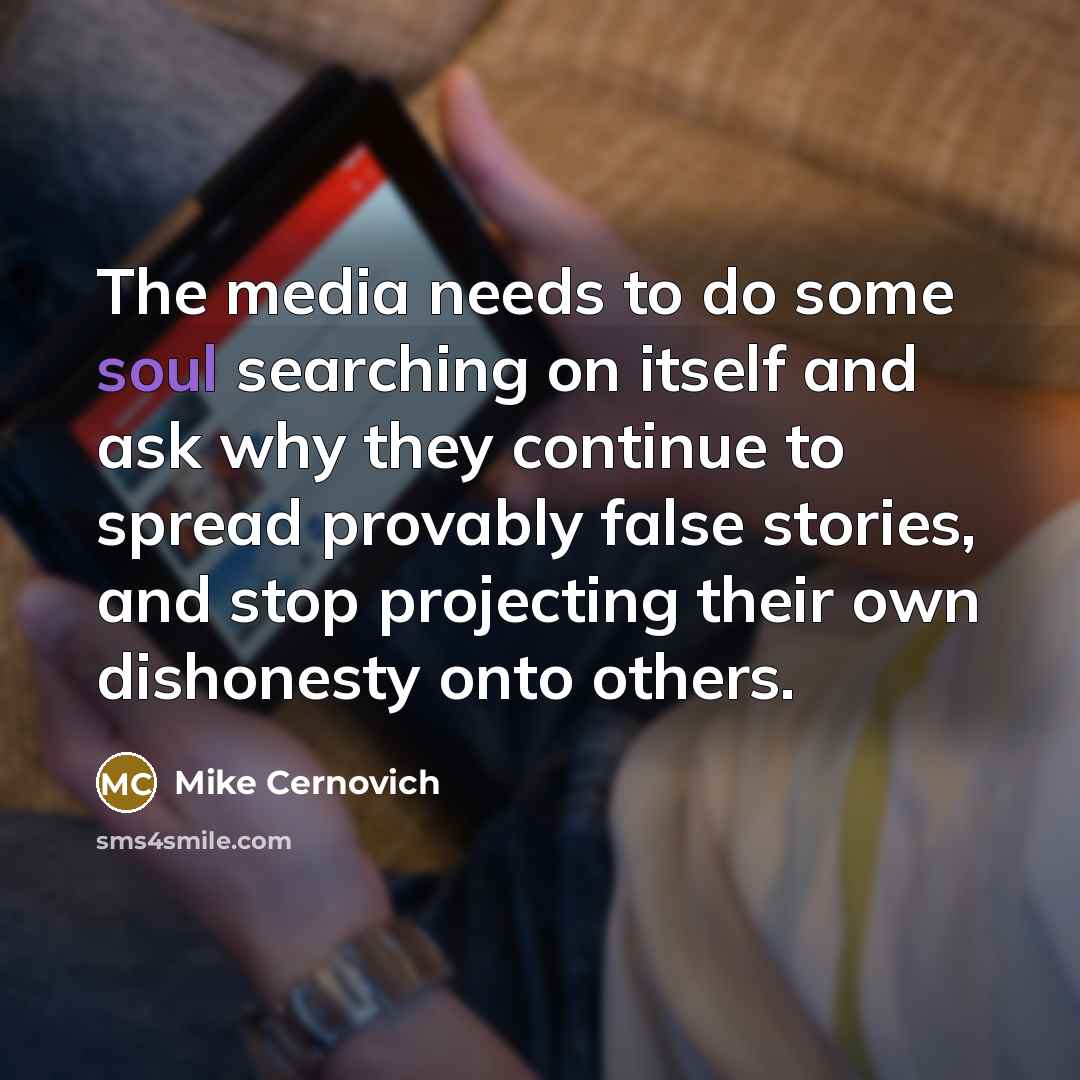 “The media needs to do some soul searching on itself…” quote by Mike Cernovich