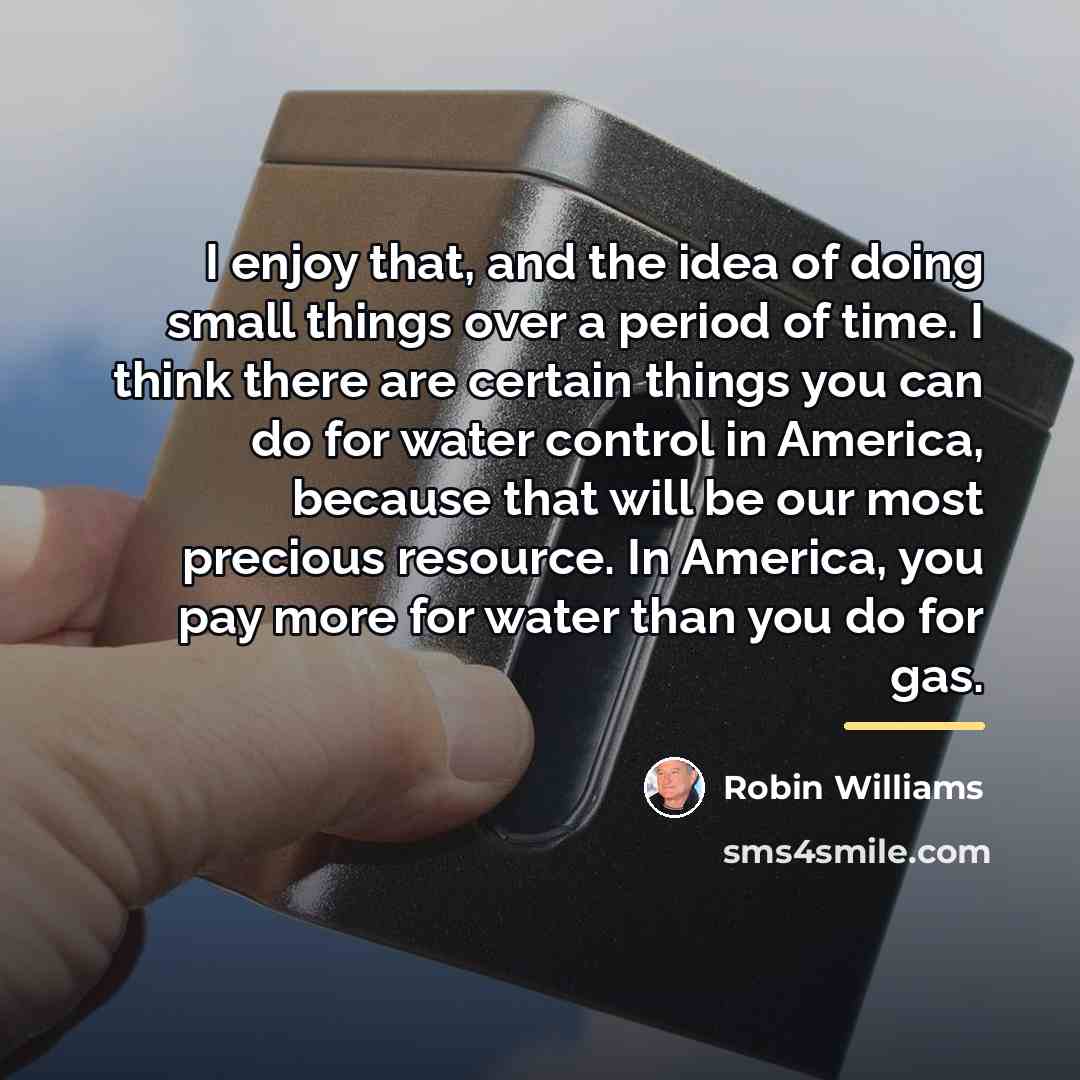 “I enjoy that, and the idea of doing small things…” quote by Robin Williams