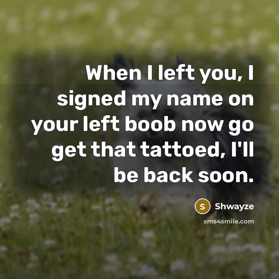“When I left you, I signed my name on your…” quote by Shwayze