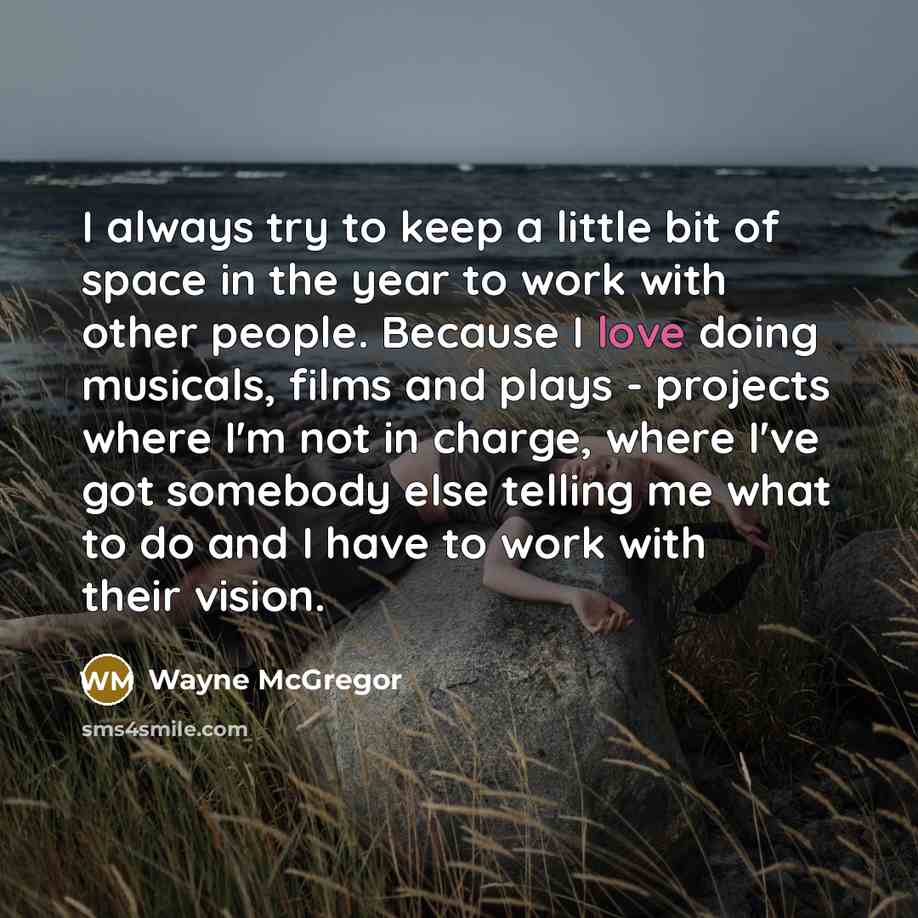 “I always try to keep a little bit of space…” quote by Wayne McGregor
