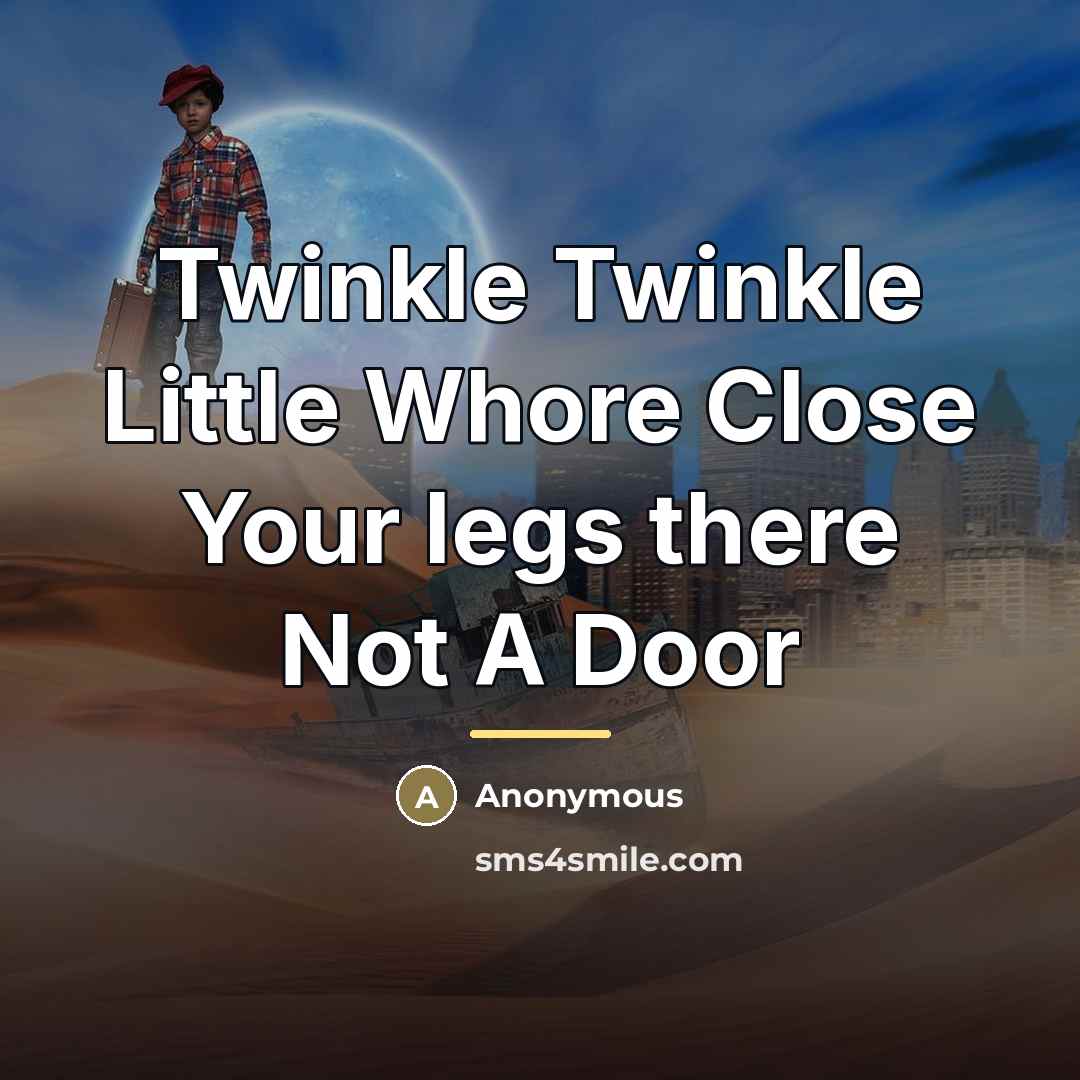“Twinkle Twinkle Little Whore Close Your legs there Not A…” quote by Anonymous