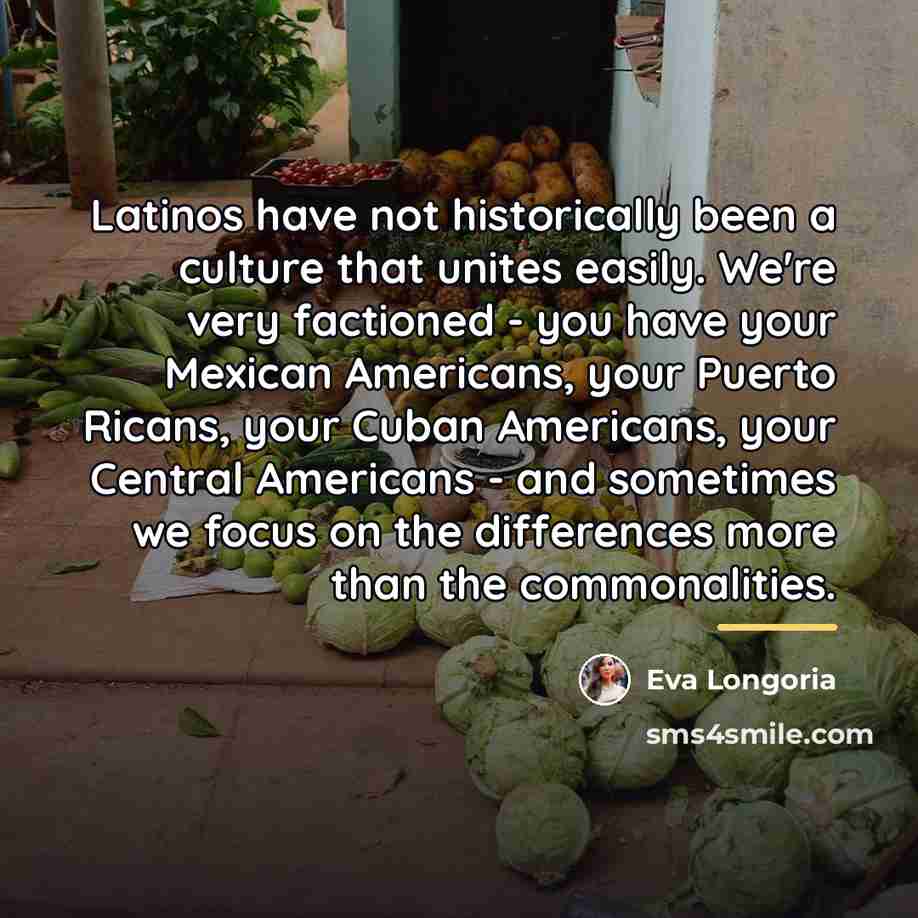 “Latinos have not historically been a culture that unites easily.…” quote by Eva Longoria