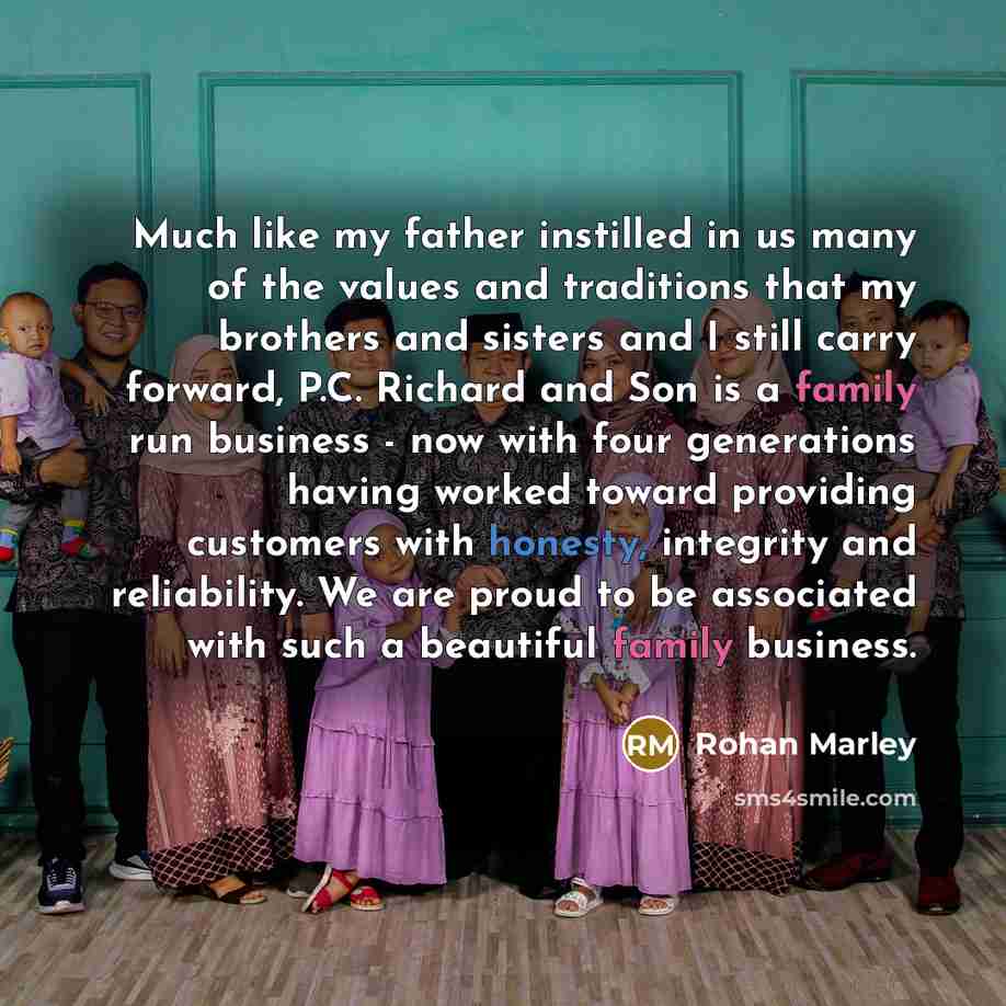 “Much like my father instilled in us many of the…” quote by Rohan Marley