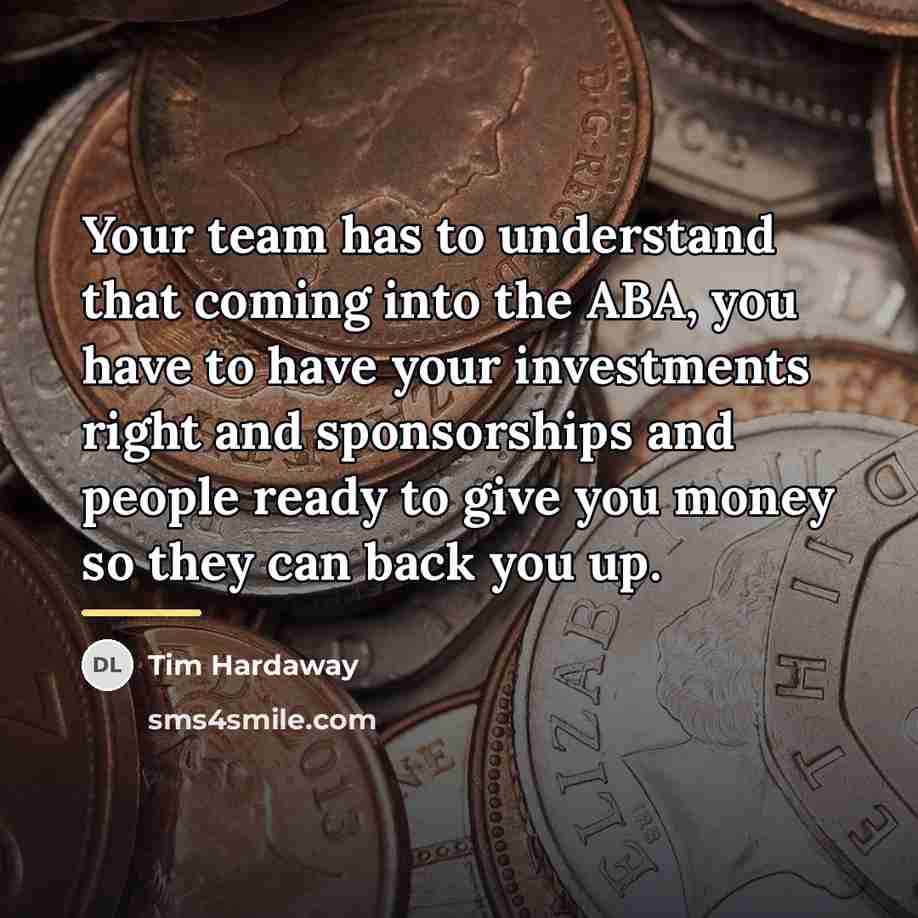 “Your team has to understand that coming into the ABA,…” quote by Tim Hardaway