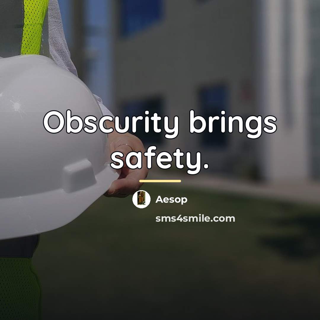 “Obscurity brings safety.…” quote by Aesop