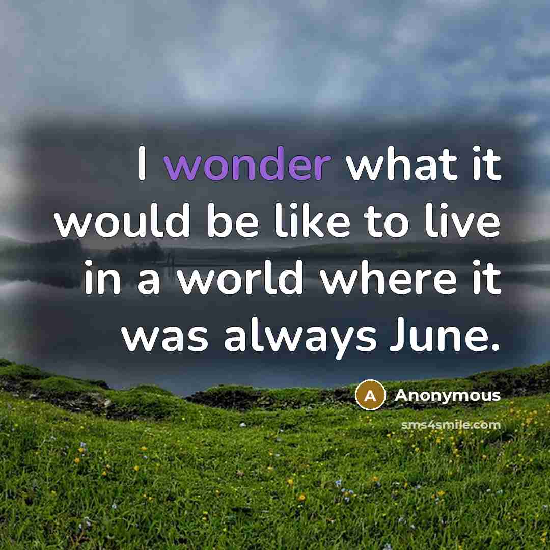 “I wonder what it would be like to live in…” quote by Anonymous