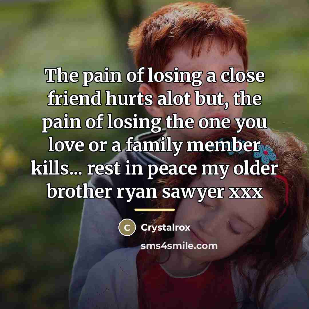 “The pain of losing a close friend hurts alot but,…” quote by Crystalrox