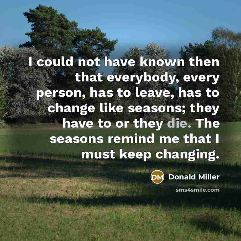 “I could not have known then that everybody, every person,…” quote by Donald Miller