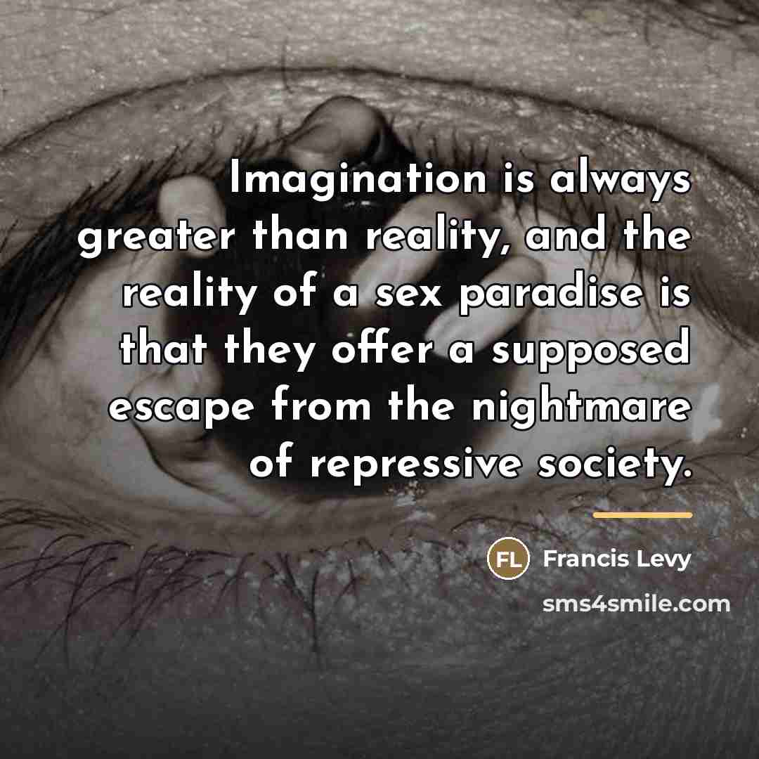 “Imagination is always greater than reality, and the reality of…” quote by Francis Levy