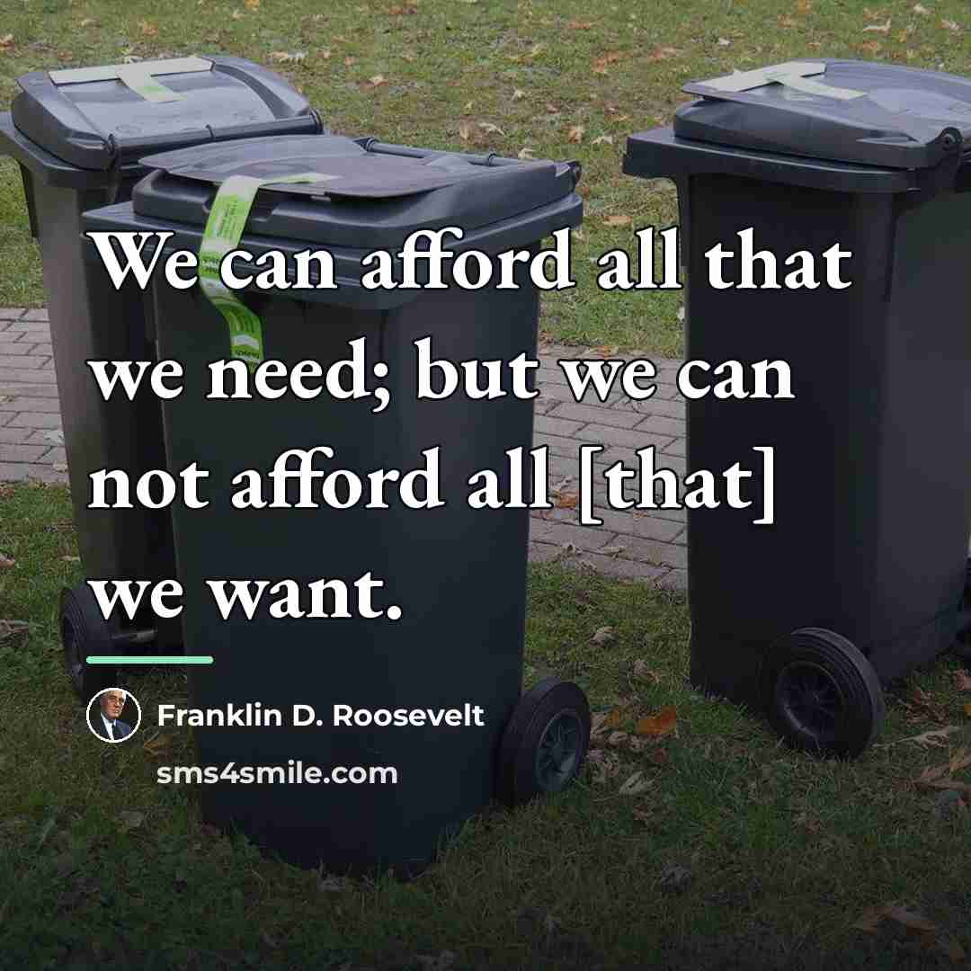 “We can afford all that we need; but we can…” quote by Franklin D. Roosevelt