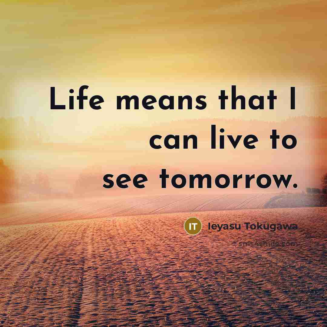 “Life means that I can live to see tomorrow.…” quote by Ieyasu Tokugawa