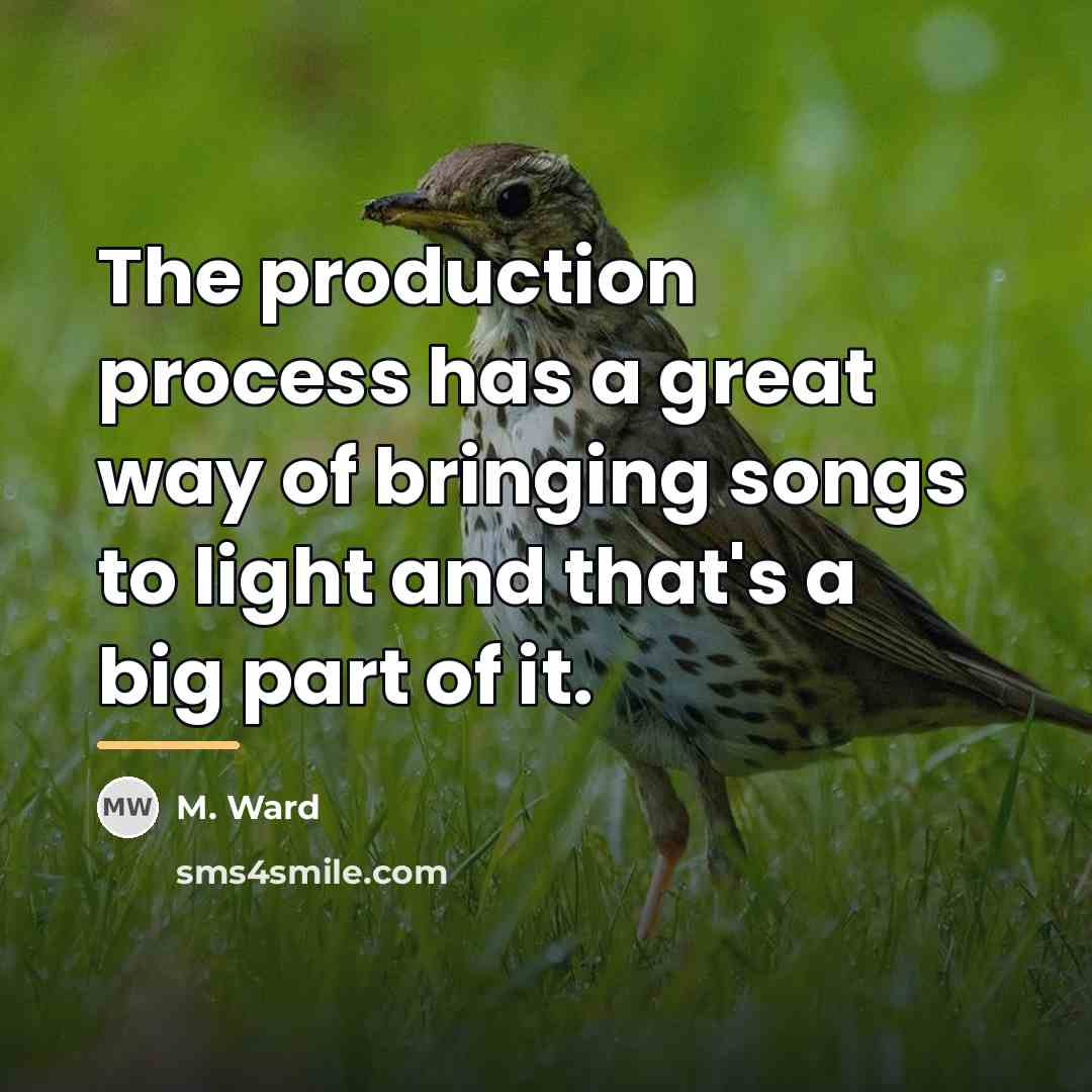 “The production process has a great way of bringing songs…” quote by M. Ward
