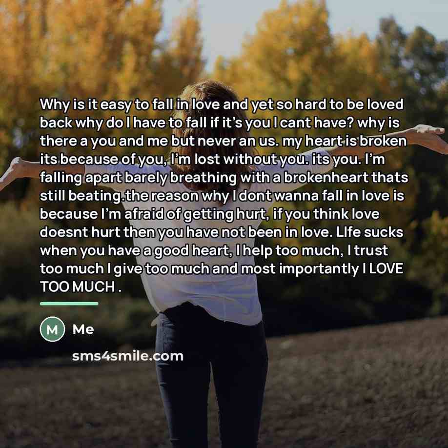 “Why is it easy to fall in love and yet…” quote by Me