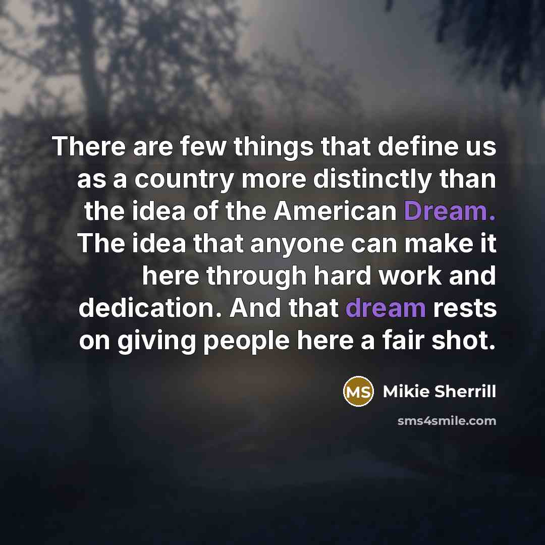 “There are few things that define us as a country…” quote by Mikie Sherrill