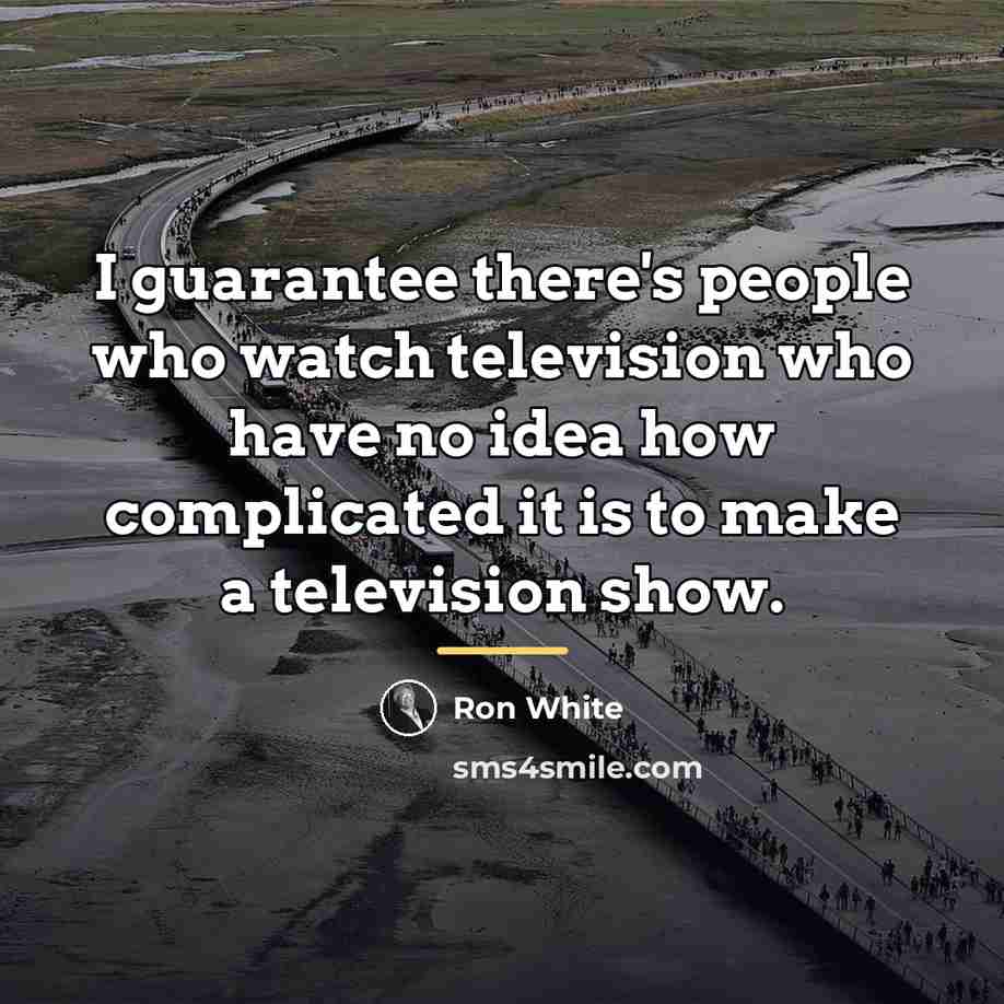 “I guarantee there's people who watch television who have no…” quote by Ron White