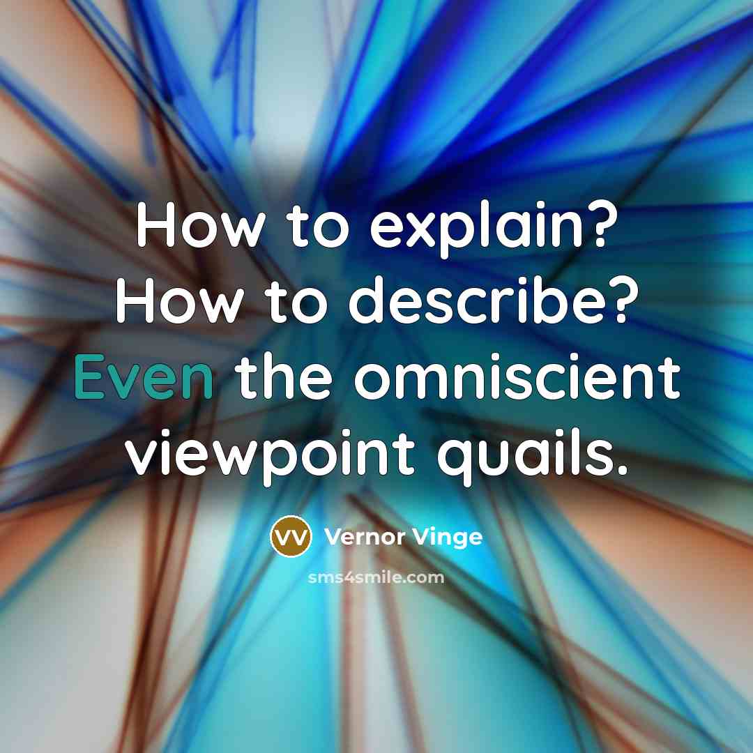 “How to explain? How to describe? Even the omniscient viewpoint…” quote by Vernor Vinge