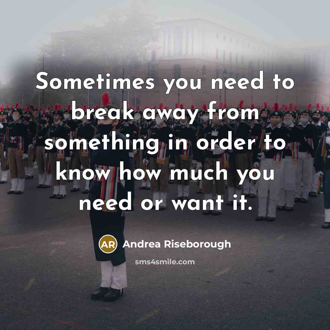 “Sometimes you need to break away from something in order…” quote by Andrea Riseborough