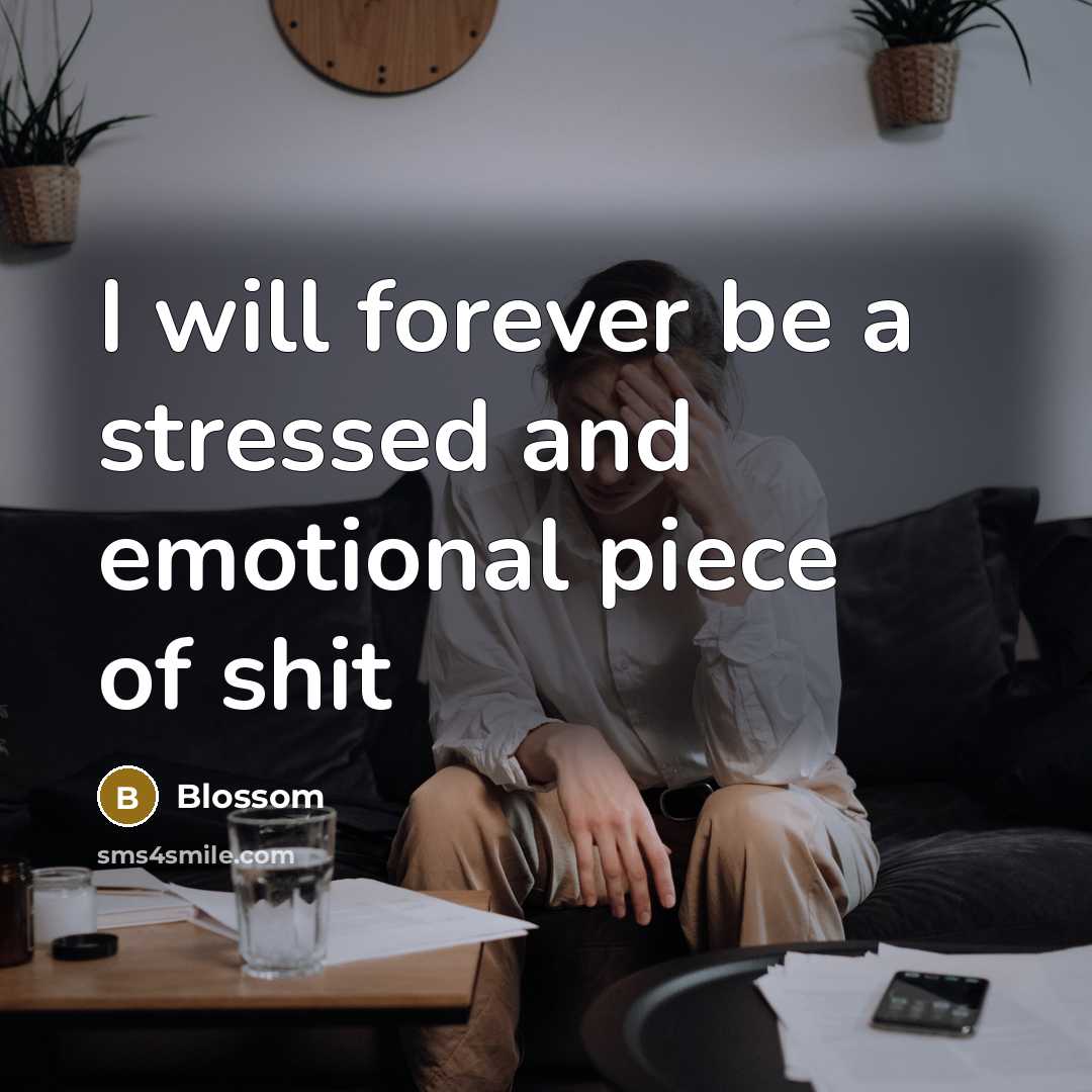 “I will forever be a stressed and emotional piece of shit” quote by Blossom