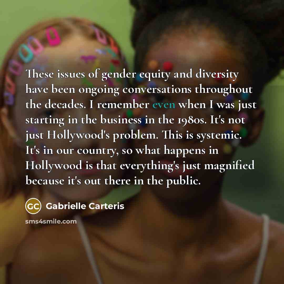 “These issues of gender equity and diversity have been ongoing…” quote by Gabrielle Carteris