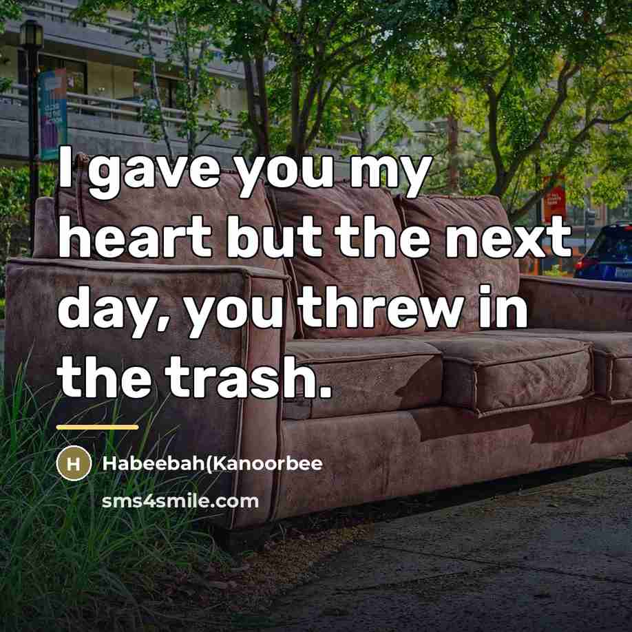 “I gave you my heart but the next day, you…” quote by Habeebah(Kanoorbee