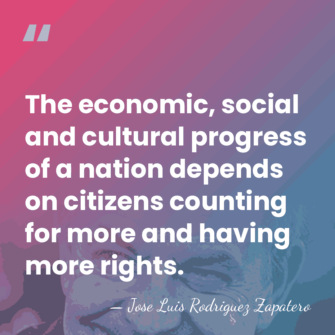 The economic, social and cultural progress of a nation depends on citizens&hellip; - Jose Luis Rodriguez Zapatero