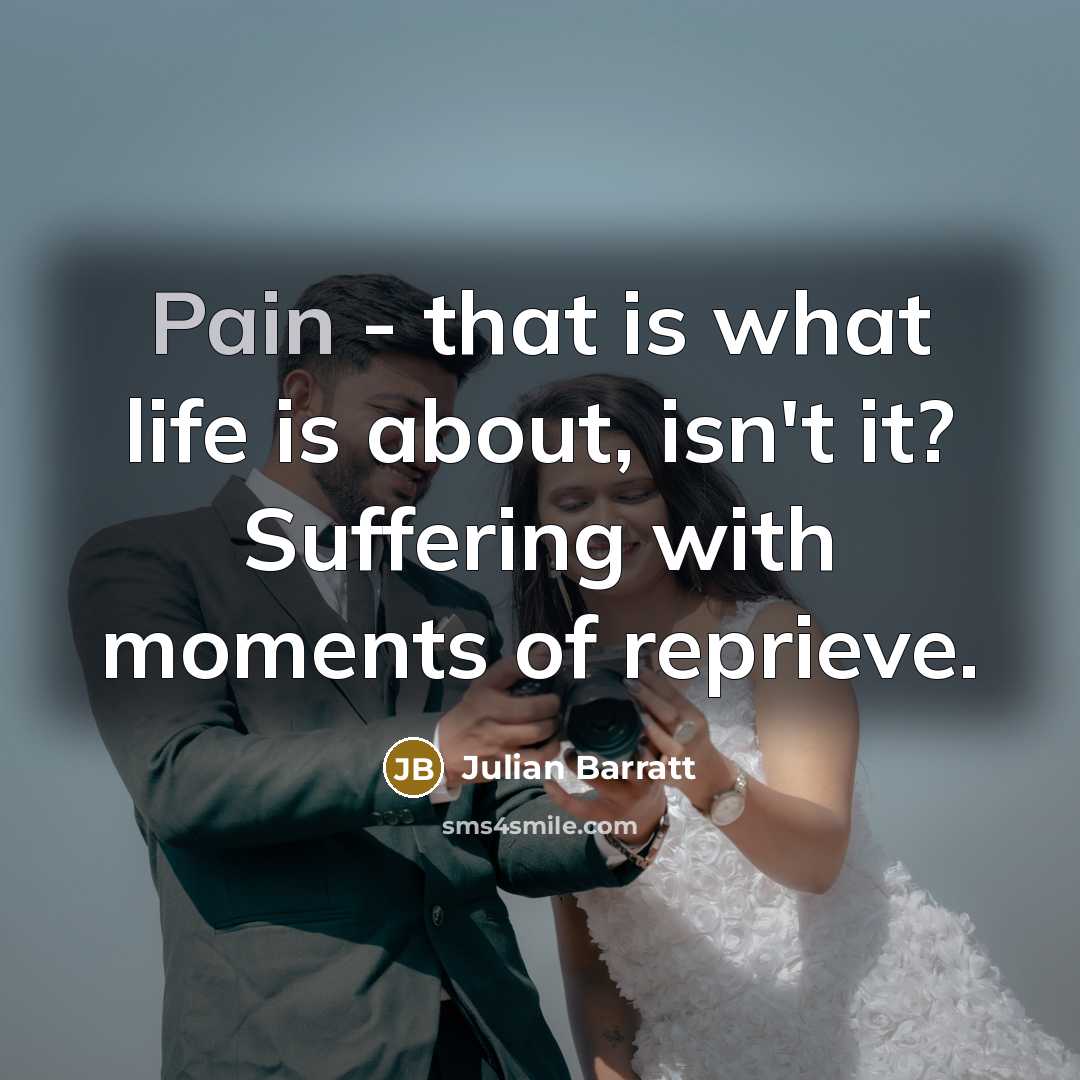 “Pain - that is what life is about, isn't it?…” quote by Julian Barratt