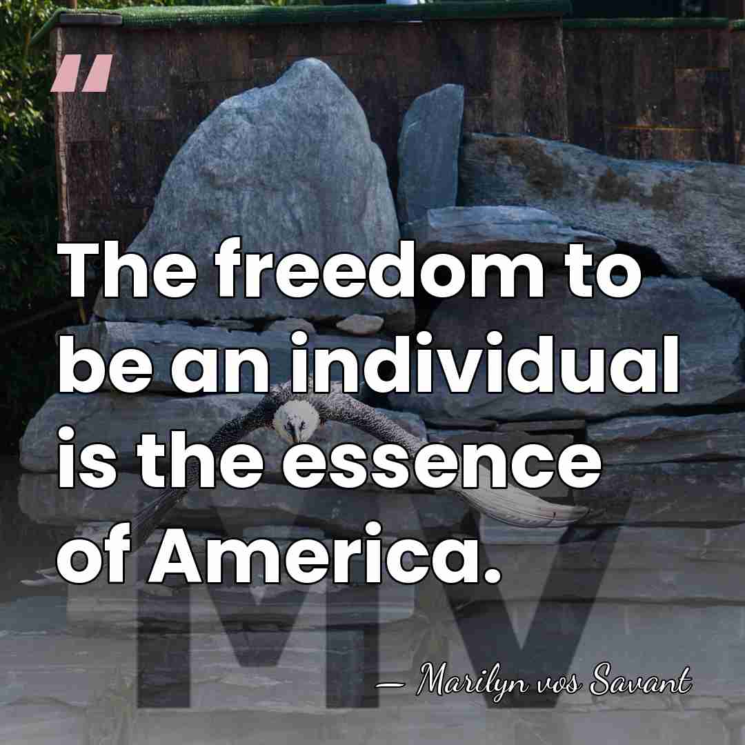 The freedom to be an individual is the essence of America. - Marilyn vos Savant