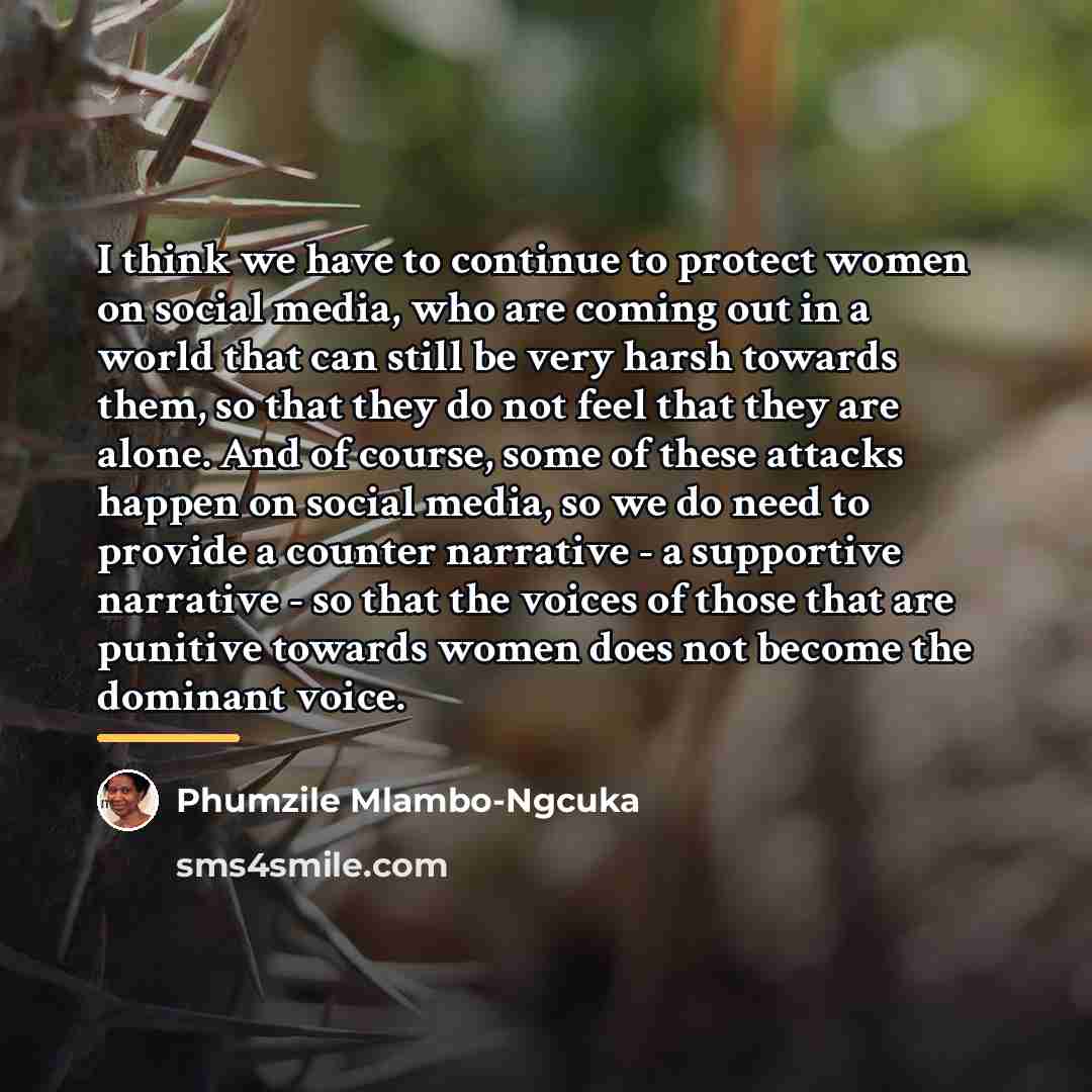 “I think we have to continue to protect women on…” quote by Phumzile Mlambo-Ngcuka