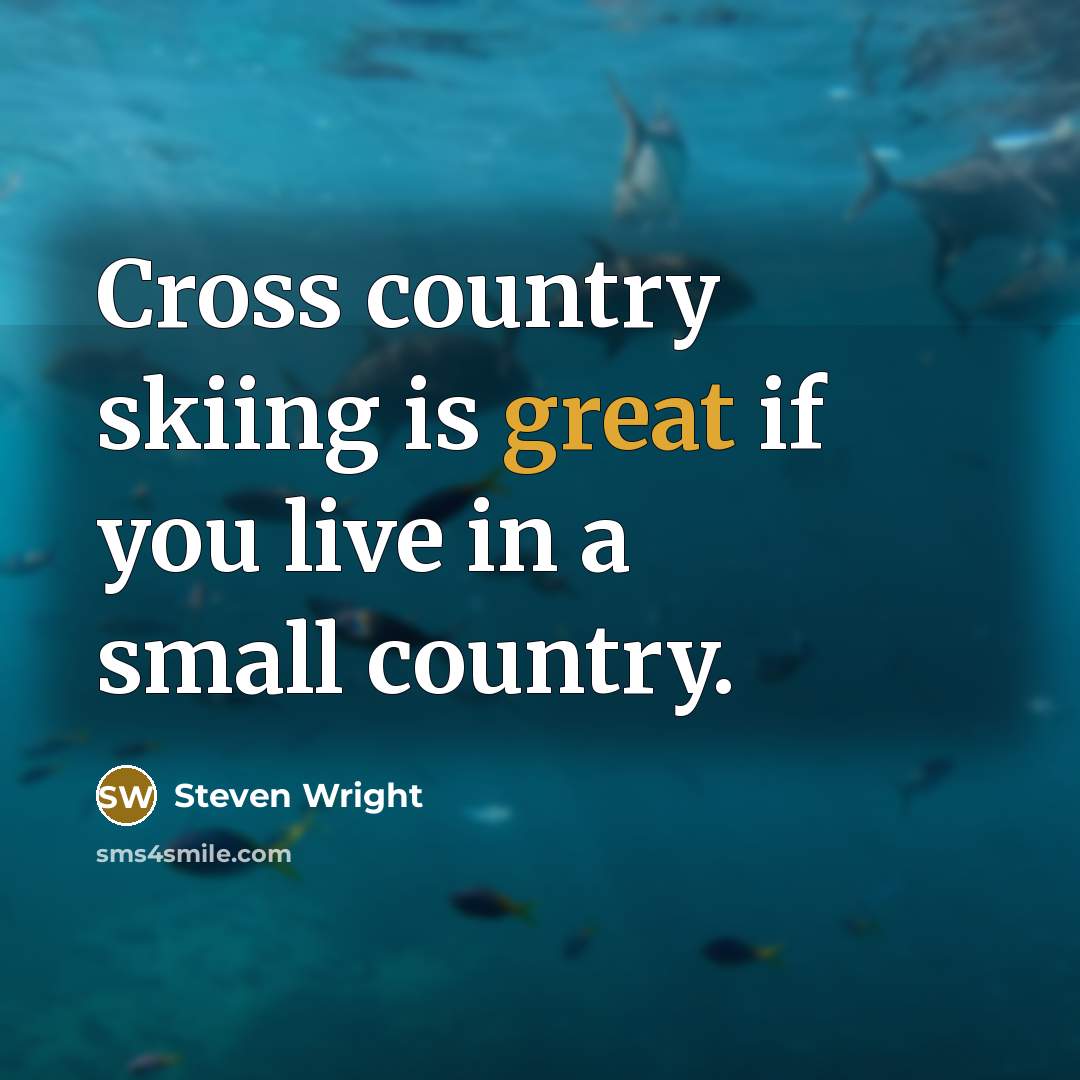 “Cross country skiing is great if you live in a…” quote by Steven Wright