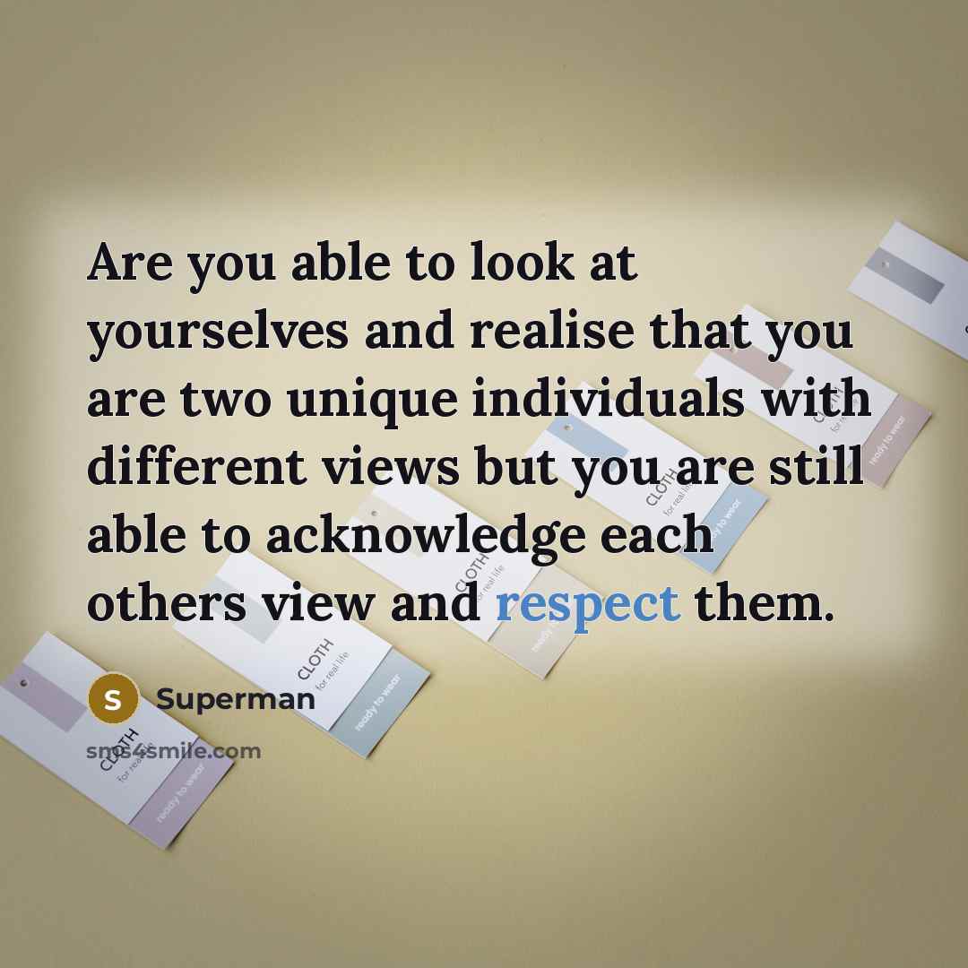 “Are you able to look at yourselves and realise that…” quote by Superman