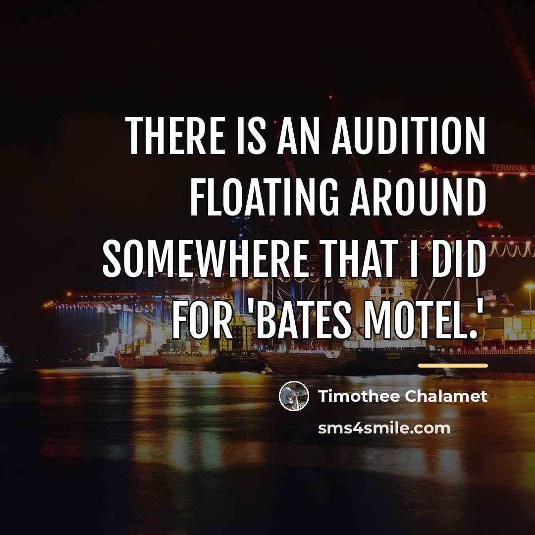 “There is an audition floating around somewhere that I did…” quote by Timothee Chalamet