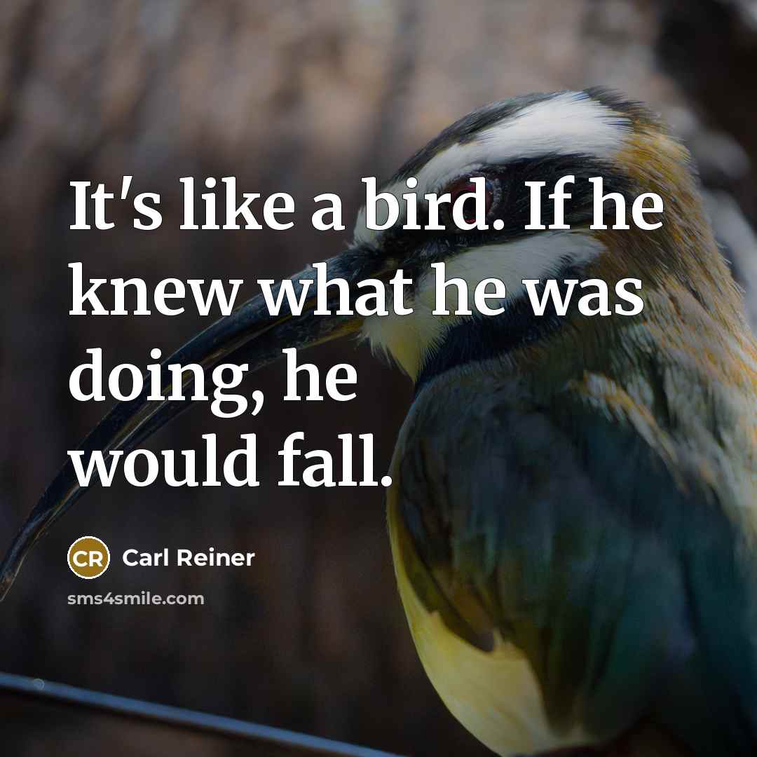 “It's like a bird. If he knew what he was…” quote by Carl Reiner