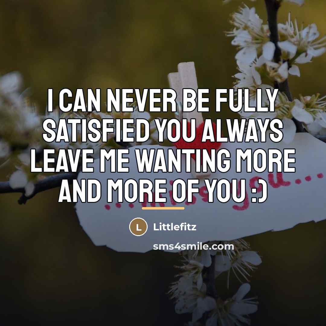 “I can never be fully satisfied you always leave me…” quote by Anonymous