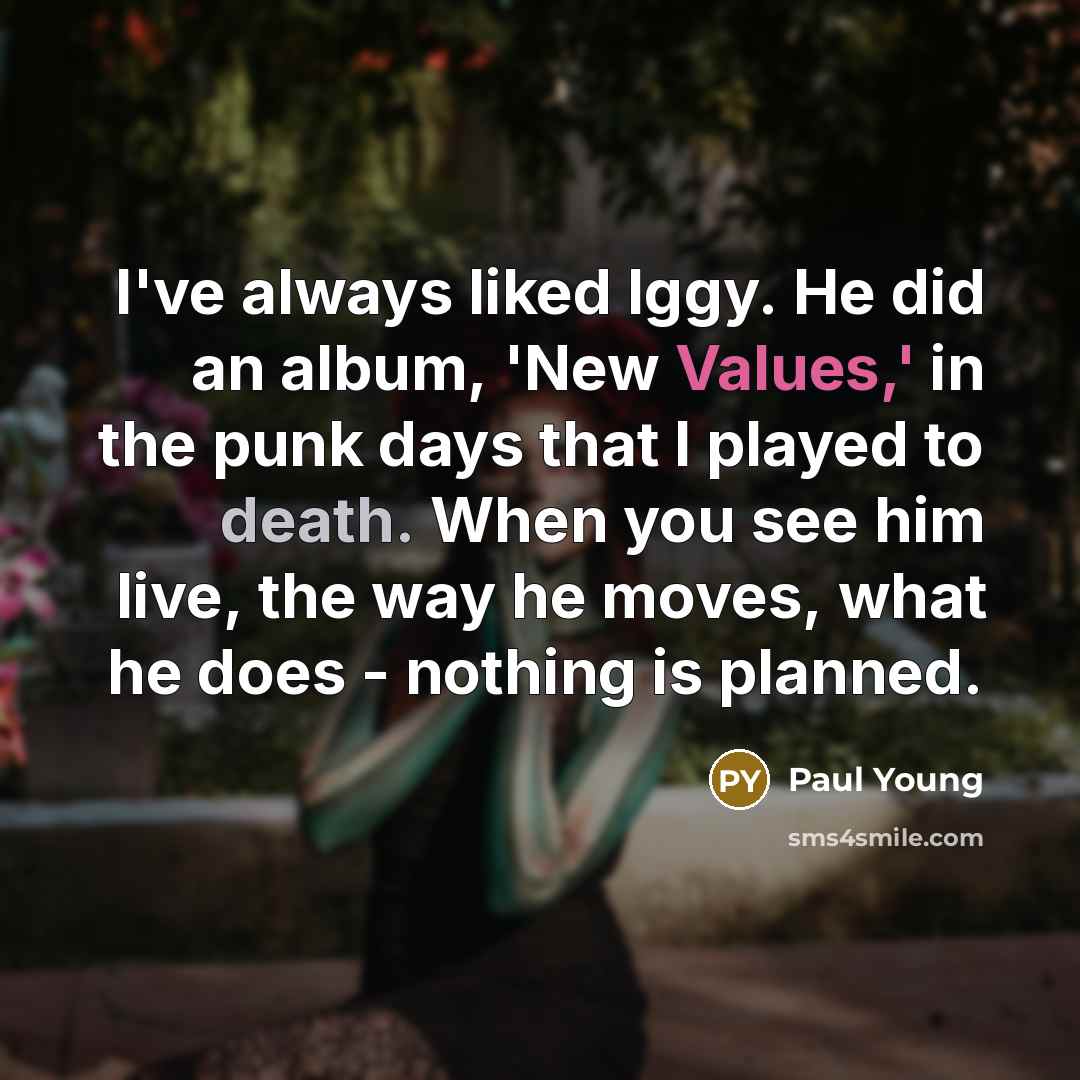 “I've always liked Iggy. He did an album, 'New Values,'…” quote by Paul Young