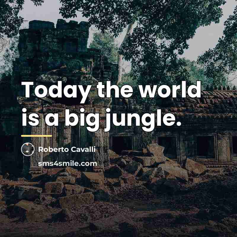 “Today the world is a big jungle.…” quote by Roberto Cavalli