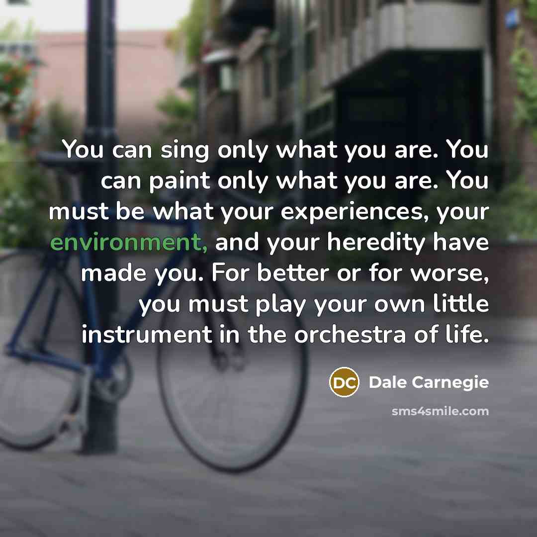 “You can sing only what you are. You can paint…” quote by Dale Carnegie