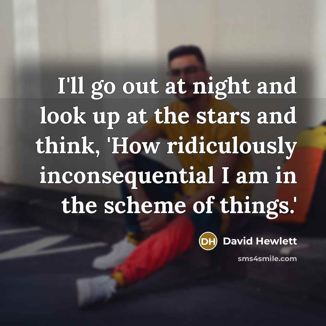 “I'll go out at night and look up at the…” quote by David Hewlett