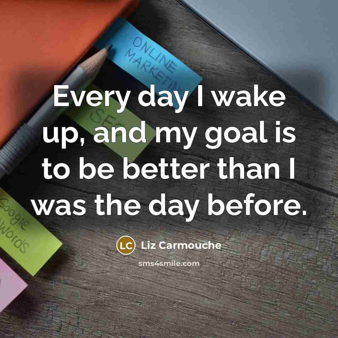 “Every day I wake up, and my goal is to…” quote by Liz Carmouche