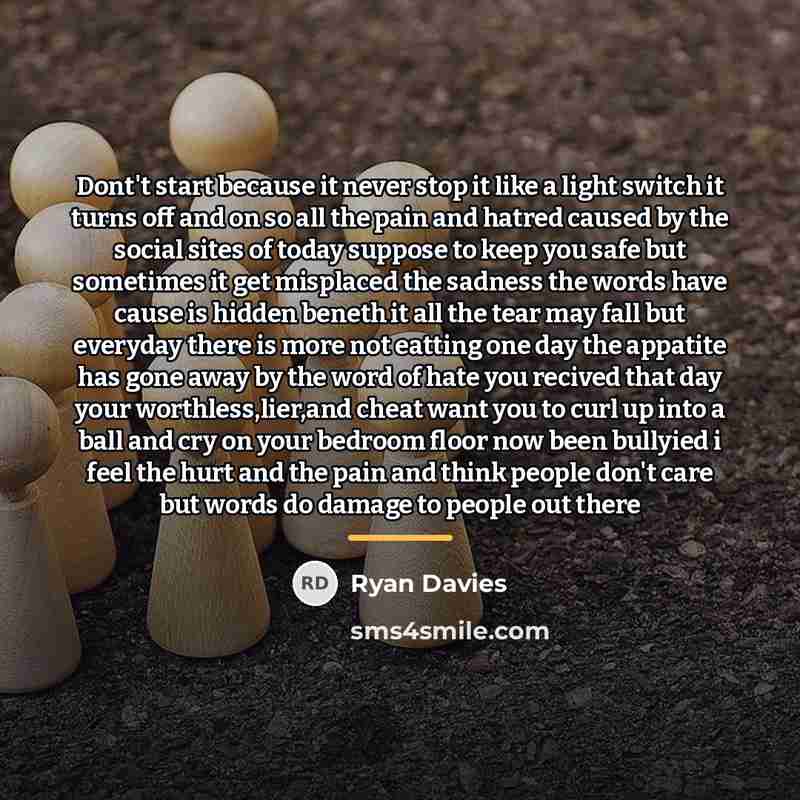 “Dont't start because it never stop it like a light…” quote by Ryan Davies