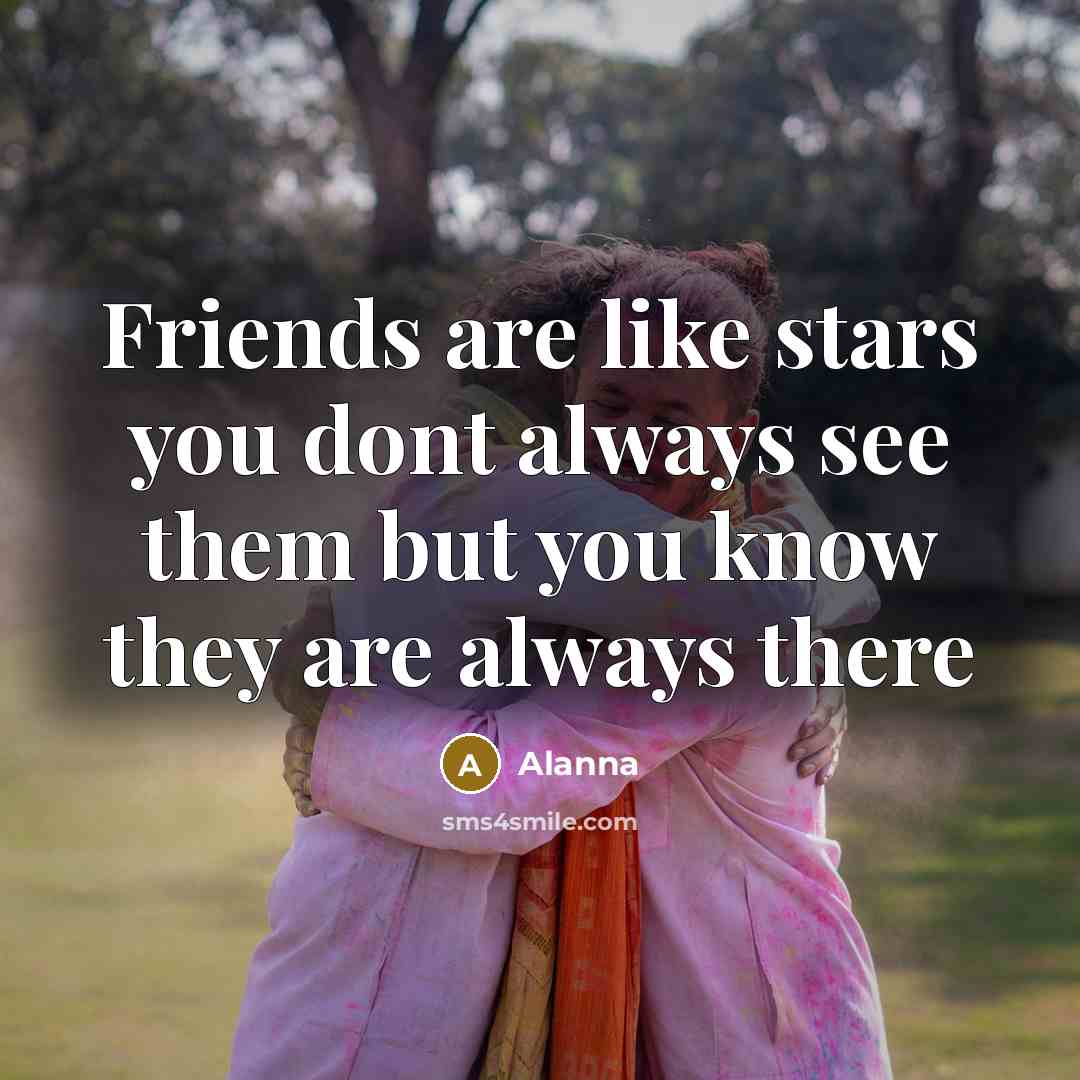 “Friends are like stars you dont always see them but…” quote by Alanna