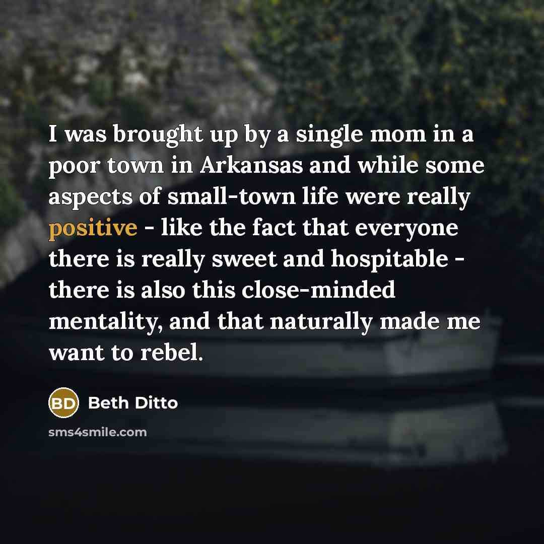 “I was brought up by a single mom in a…” quote by Beth Ditto