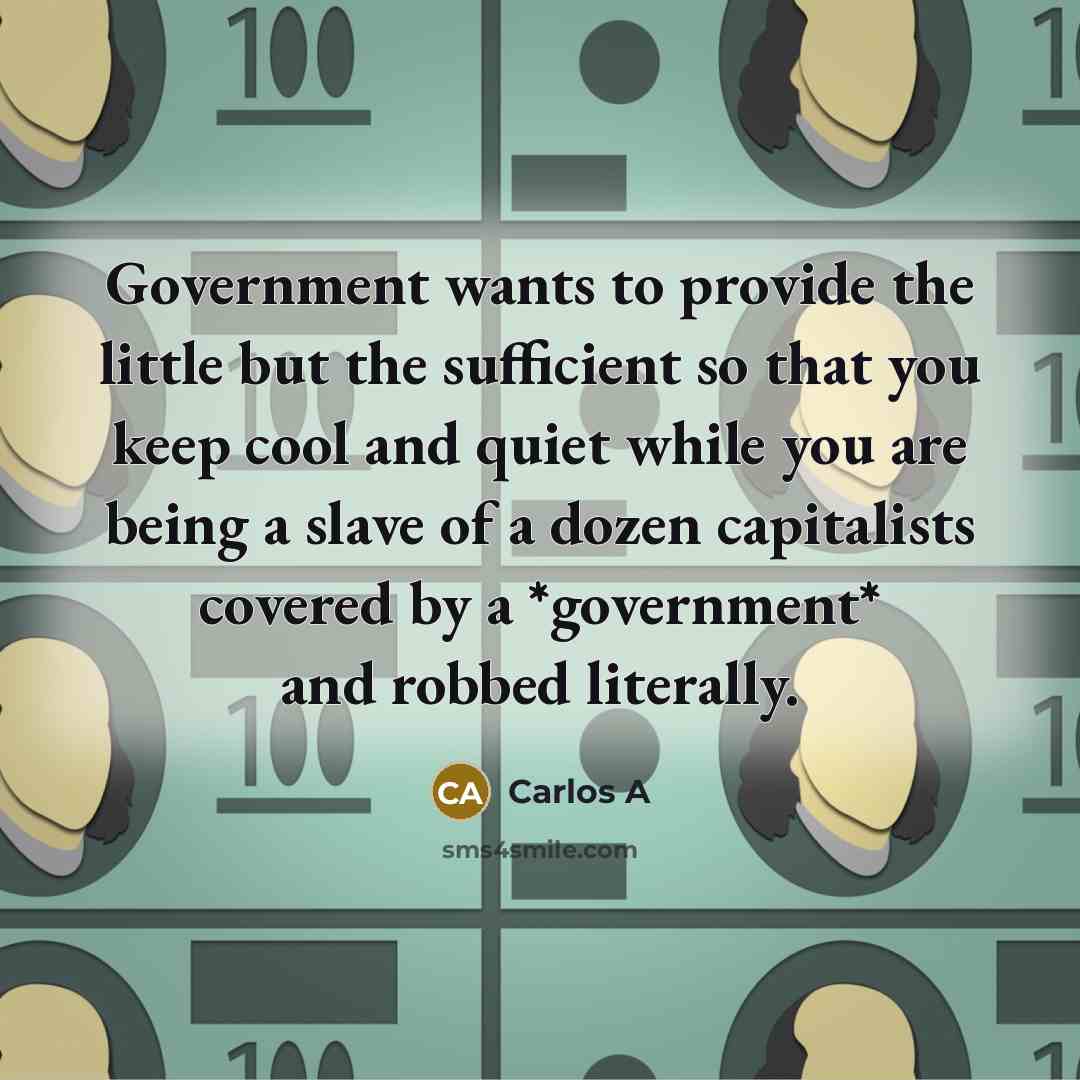 “Government wants to provide the little but the sufficient so…” quote by Carlos A