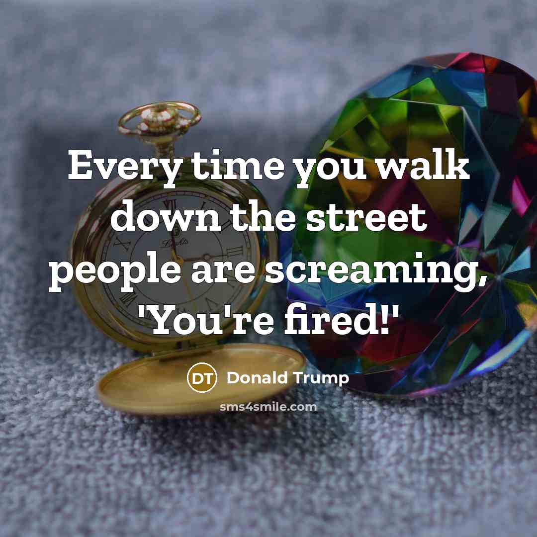 “Every time you walk down the street people are screaming,…” quote by Donald Trump