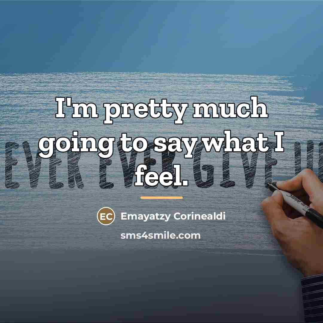 “I'm pretty much going to say what I feel.…” quote by Anonymous