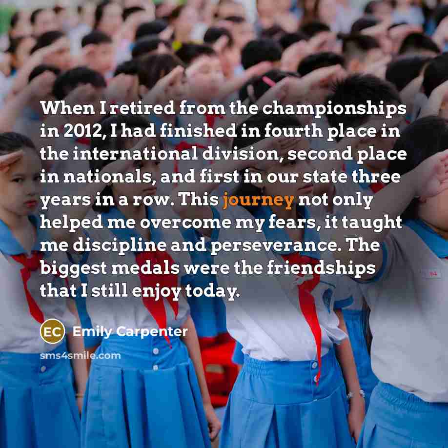 “When I retired from the championships in 2012, I had…” quote by Emily Carpenter