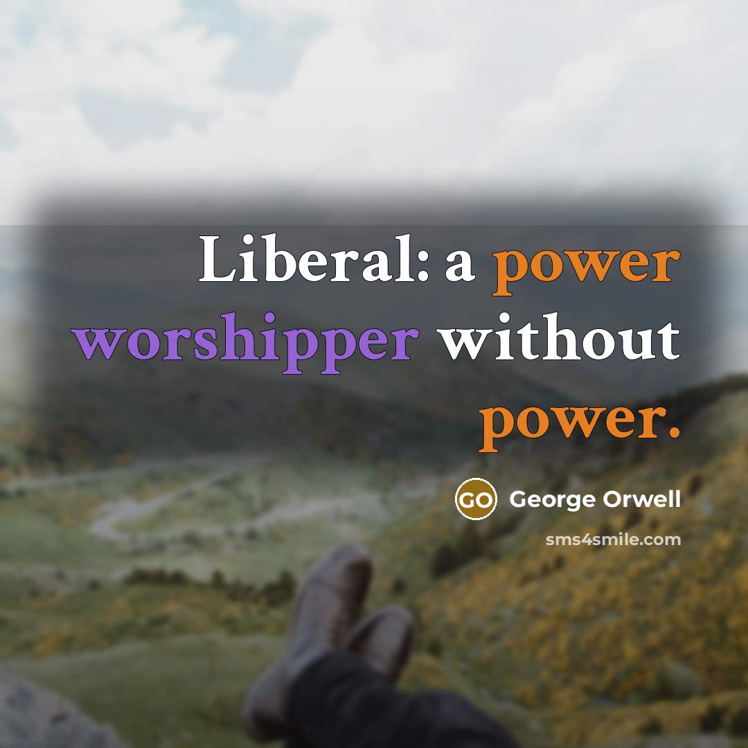 “Liberal: a power worshipper without power.” quote by George Orwell