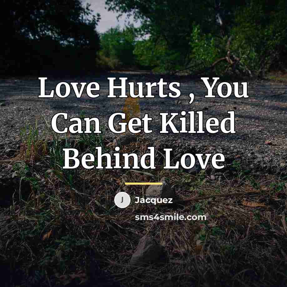 “Love Hurts , You Can Get Killed Behind Love…” quote by Jacquez