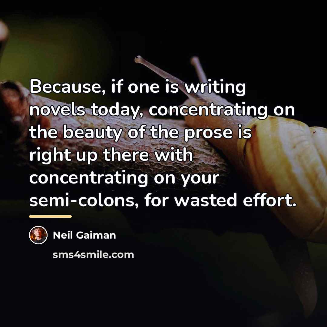 “Because, if one is writing novels today, concentrating on the…” quote by Neil Gaiman